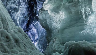Into the Glaciers Langjökull Large Blue Ice Crevasse