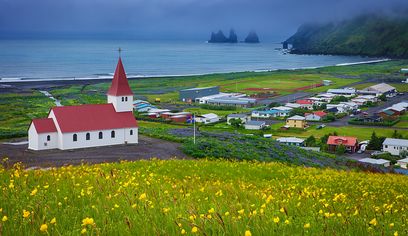 Vík í Mýrdal on the South Coast of Iceland