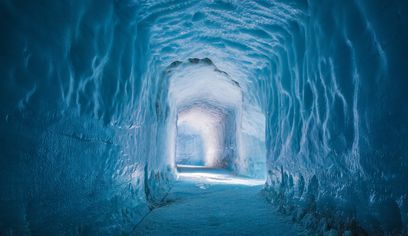 Into the Glacier Langjökull Large Blue Ice Cave