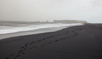 Reynisfjara in South Coast of Iceland Black Sand Beach