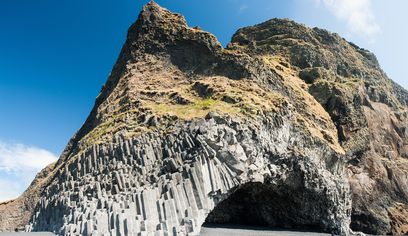 Black sand Beach in Reynisfjara and Columni Basalts