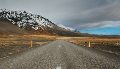 Highway 1 in Iceland on South Coast